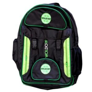 Woldorf USA Nylon backpack with Spacious Mesh Compartments – Amazing Heavy Duty Backpacking for BJJ Training, Gym, Hiking and Best for Laptop Storage – Black Green Large