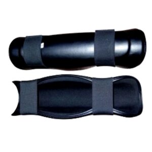 Sparring shin guards in vinyl heavy padded leather for mma boxing muay thai kickboxing sparring traininig gear