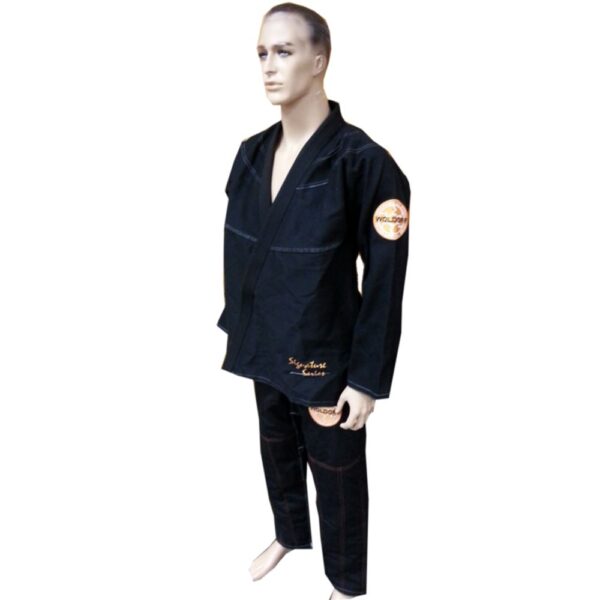 Jiu Jitsu kimono pearl weave 550 grams black/orange  best for boxing kickboxing training and competitions - Image 2