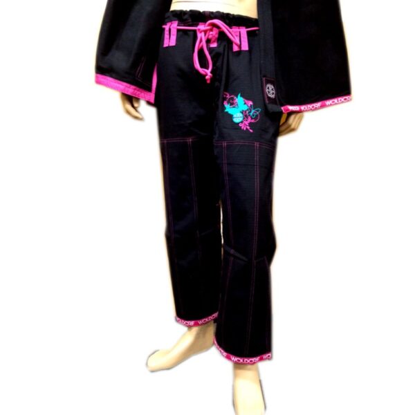 Woldorf USA Pearl Weave BJJ Kimono For Women (Black) in high quality fabric best for boxing kickboxing training competition - Image 2