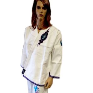 Woldorf USA Pearl Weave BJJ Kimono For Women (white) in high quality fabric best for boxing kickboxing training competition
