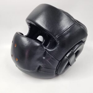 Face Guard Head Gear With Rounded leather with Bar Wide Space Inside for MMA Boxing & Muay Thai Kickboxing