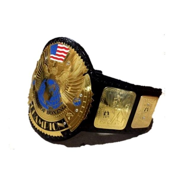 Game of boxing championship belt in high quality coated plates with leather straps - Image 2