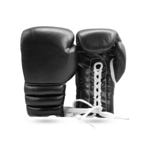 Woldorf USA Boxing Glove In Special Cow Hide leather for Kickboxing Lace up Punching Bag Black Leather Glove without logo
