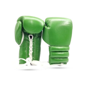 Woldorf USA Boxing Glove In Special Cow Hide Leather For Kickboxing Lace up Punching Bag Green Leather Glove without logo