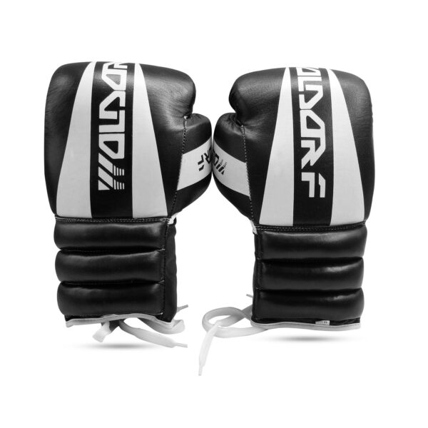 Woldorf USA Boxing Glove In Special Cow Hide Leather For Kickboxing Lace up Punching Bag Black Leather Glove - Image 2