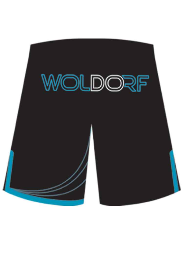 MMA Mixed Martial Arts board shorts in black/blue high quality for training competition work out
