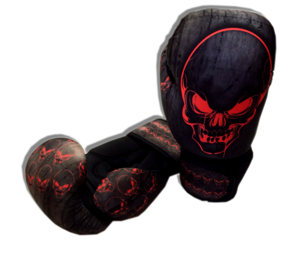 Washable Boxing Gloves Black Red skull In High Quality Unique Digital Design For Boxing And Kickboxing MMA Muay Thai fights - Image 2