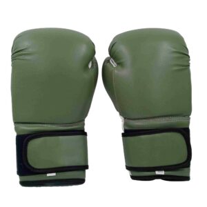 Boxing Gloves In Vinyl Army Green Best Kickboxing Punching Training Gloves