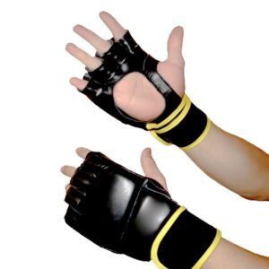 MMA gloves in leather open palm style best for training boxing kickboxing fightings