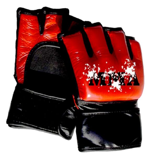 MMA gloves in leather open palm style with secure wrist protection best for boxing kickboxing muay thai fighting - Image 3