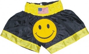 Smile face kickboxing shorts in high quality nylon best for training mma muay thai boxing kickboxing fightings