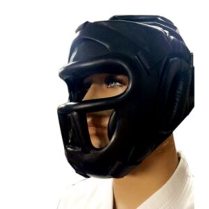 Head Gear In Leather With Face Cage Sparring Headgear for Boxing Muay Thai MMA Kickboxing