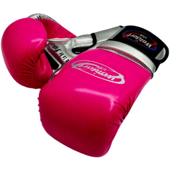 Boxing Gloves 2tone pink silver injection molded foam in high quality leather best for boxing kickboxing muay thai mma fights - Image 2