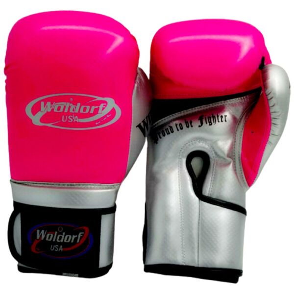 Boxing Gloves 2tone pink silver injection molded foam in high quality leather best for boxing kickboxing muay thai mma fights