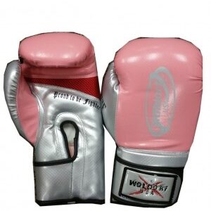 Boxing gloves 2 Tone pink silver injection molded foam in high quality leather best for boxing kickboxing muay thai mma fights