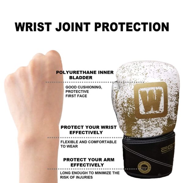 Boxing gloves in cowhide leather gel padding with premium quality best for mma muay thai boxing training kickboxing competition fighting gloves - Image 4