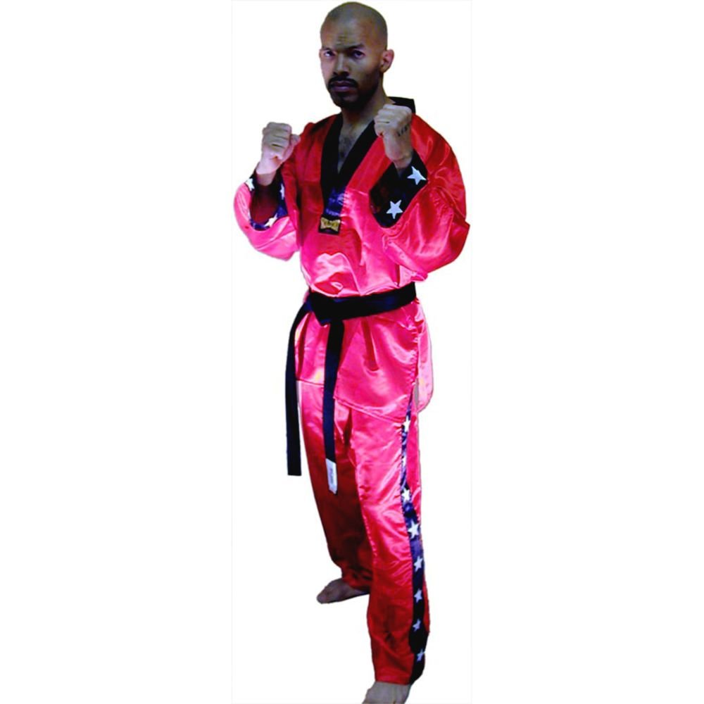 V neck training suit in high quality silk satin best for kickboxing