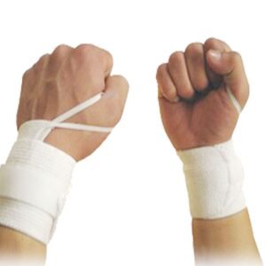 Wrist wrap in nylon with velcro best for sports protecting right and left used for power lifting weight lifting training