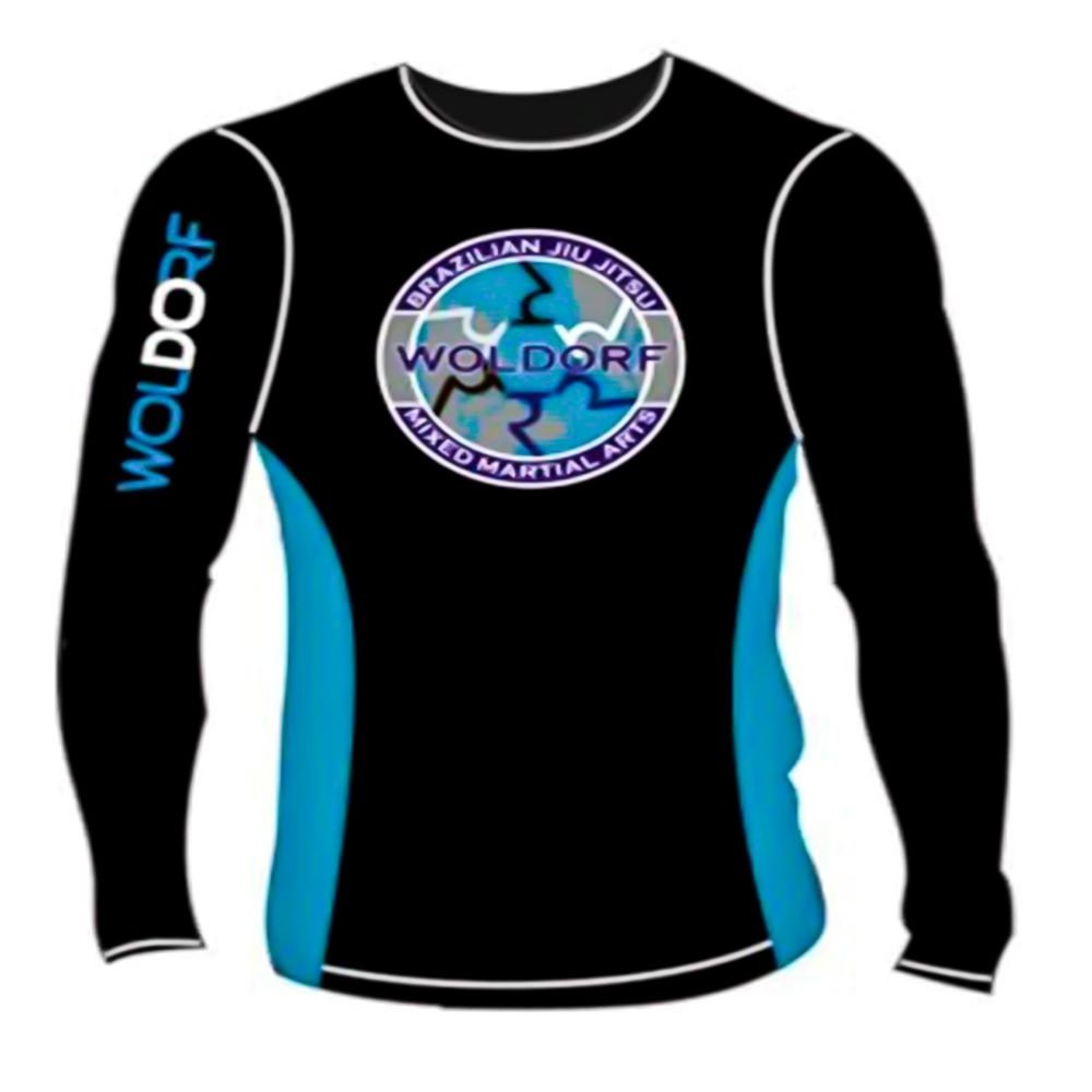 Sublimation rash guard in Black/Blue best for boxing mma muay thai kickboxing fighting