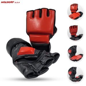 Power Handed MMA Gloves in best quality leather for kickboxing sparring muay thai fighting