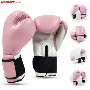 Boxing Gloves Pink Kickboxing, Grappling, Fighting, Muay Thai Training Boxing Bag Gloves, Punch Bags and Focus Pads Punching Plain-Blank Vinyl Gloves No Logo