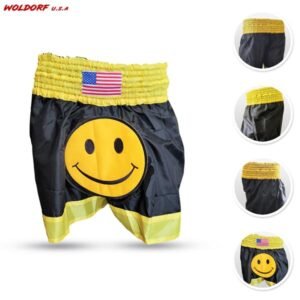 Smile face kickboxing shorts in high quality nylon best for training mma muay thai boxing kickboxing fightings