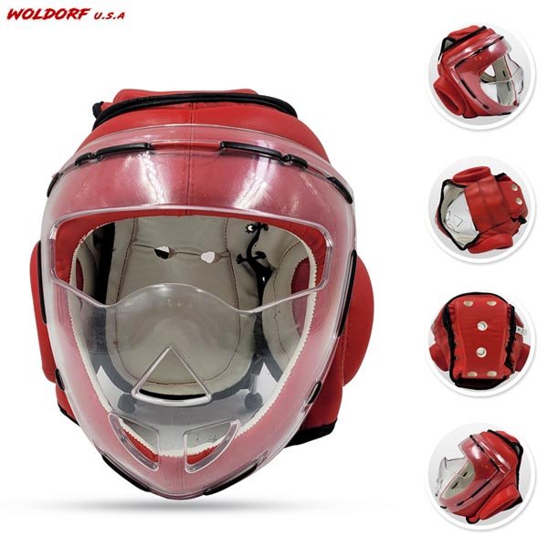 Clear Face Cover Head Gear for Boxing Muay Thai MMA Kickboxing