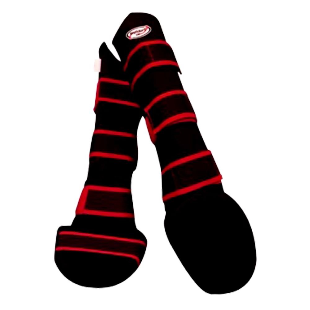 Woldorf USA shin guard in cotton with straps and velcro closure best for boxing mma kickboxing muay thai training and sparring gear