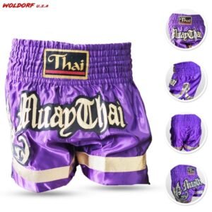 Muay Thai kickboxing shorts in special cutt letters PURPLE for mma boxing muay thai kickboxing gym boxing fighting
