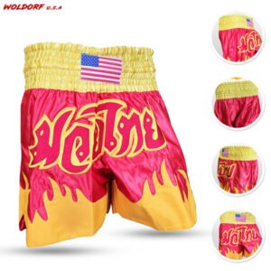 Satin Flame MMA shorts in high quality best for mma muay thai boxing kickboxing competition training fighting shorts