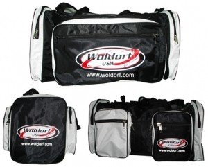 Duffle Bag in heavy coated fabric with screen printed logo best for carrying training equipment in heavy zipper