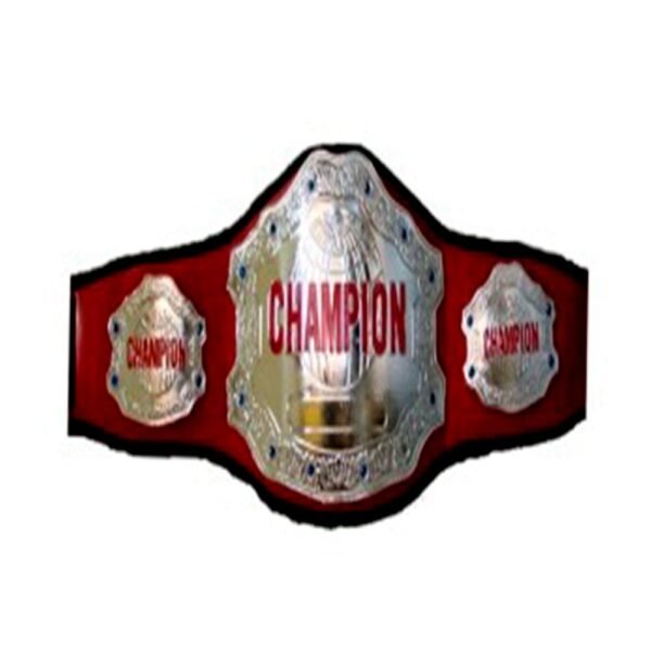 Thick Champion ship Title Belt In Silver Chrome Plated Stones with leather straps in intricate design