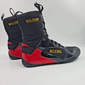 Boxing Shoes High Top Training Boots Non- Slip Sole Lightweight Lace-Up Athletic Footwear